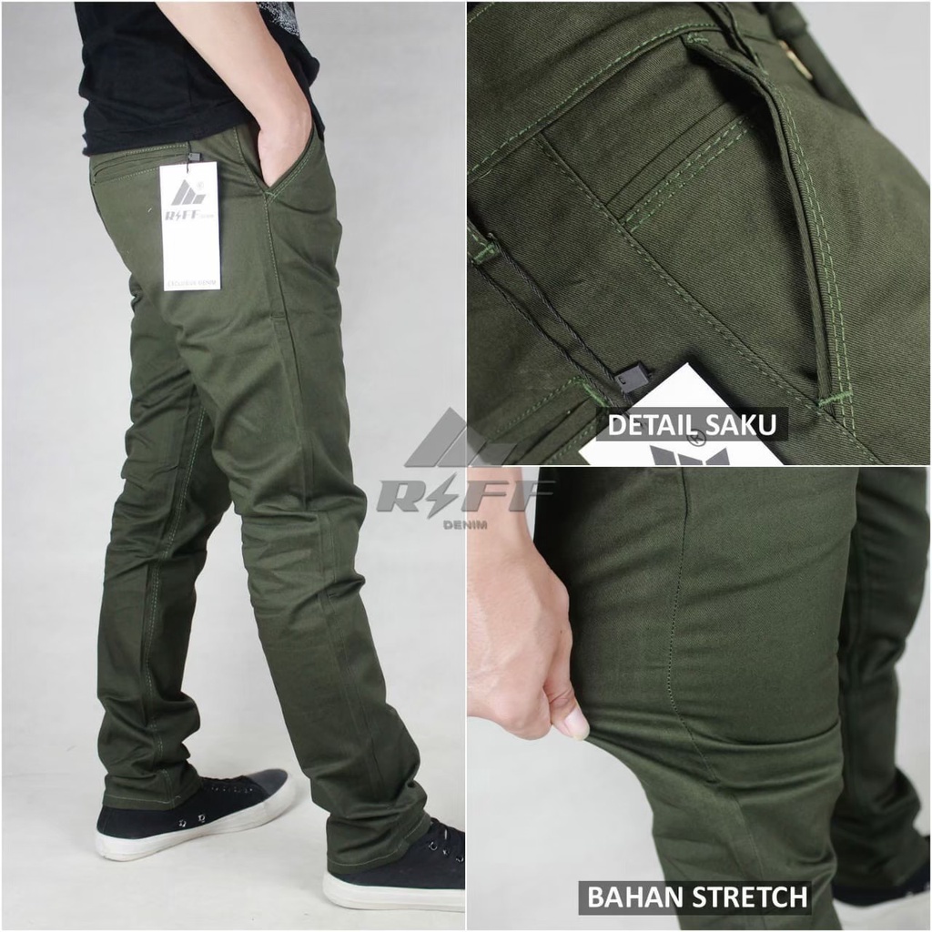 TERLARIS ! CELANA CHINO PANJANG PRIA SLIMFIT DISTRO ORIGINAL RIIF DENIM MURAH BERKUALITAS PREMIUM BAHAN MELAR  STREACT