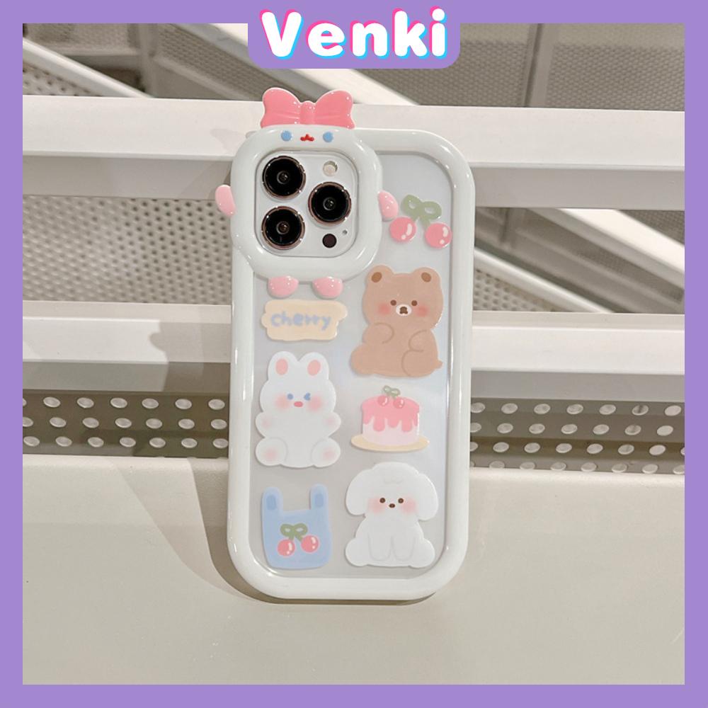 iPhone Case Silicone Soft Case Clear Case Airbag Shockproof Protection Camera Varnish Feel Bear Cartoon Cute Compatible For iPhone 11 Pro Max 13 Pro Max 12 Pro Max 7Plus xr XS Max