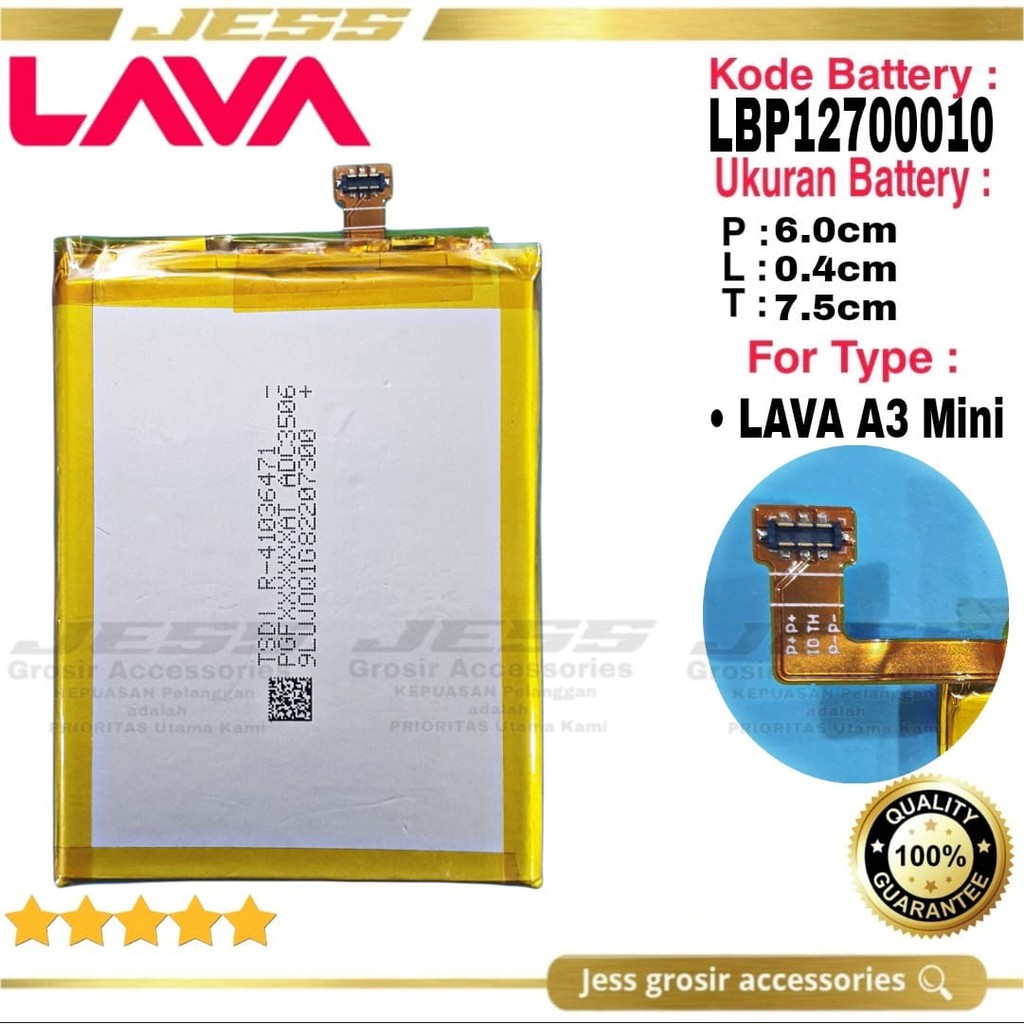 Baterai Original LAVA A3 Mini Batre Original Kode Battery LBP12700010 ( 1/CP4/60/75 )