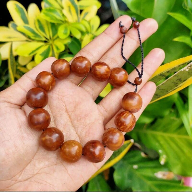 Gelang Kokka, Kaukah Bulat Besar Coklat dan Hitam 12mm Kaukah Asli