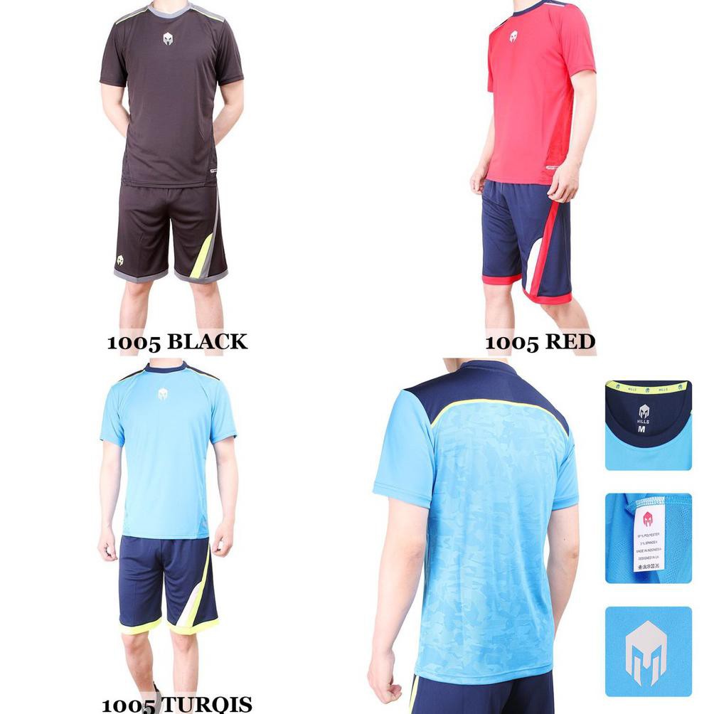 Setelan Olahraga Mills 1005 (Baju Kaos Jersey Futsal Bola Lari Running Gym Fitness Badminton Voli)
