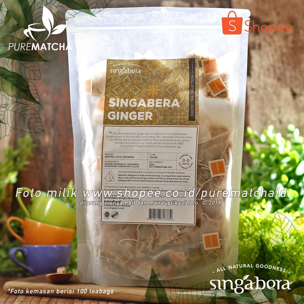 

Singabera Teh - Ginger Tisane Herbal 100tb Wedang Jahe Wangi Indonesian Tea