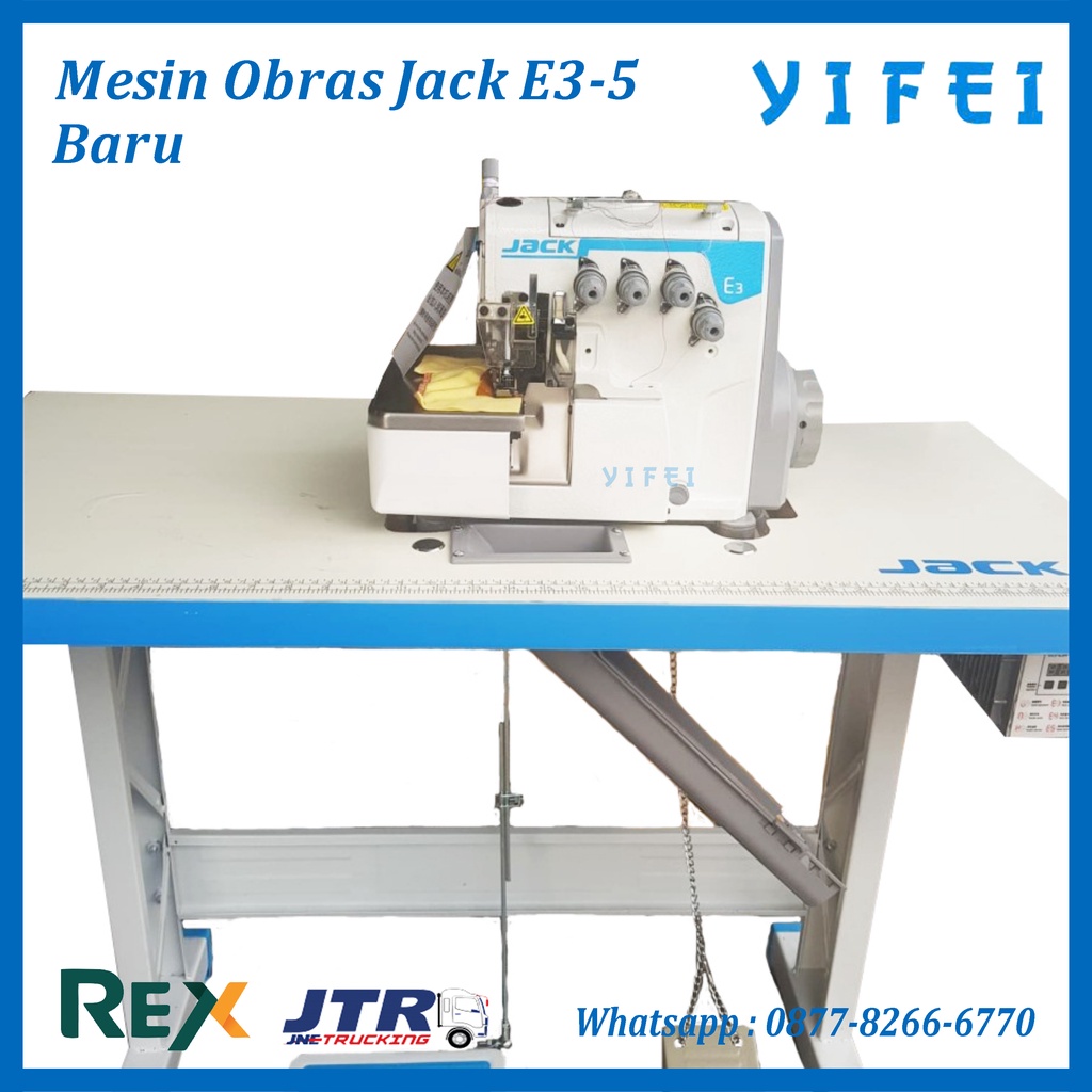 Mesin obras jack servo E3-5 benang lima