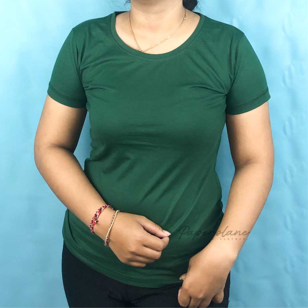 Kaos Polos Wanita Paperplane Clothes - Warna Hijau Botol - Katun Combed