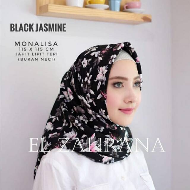 EL ZAHRANA HIJAB SEGI EMPAT / JILBAB SEGI EMPAT WOLFIS MONALISA