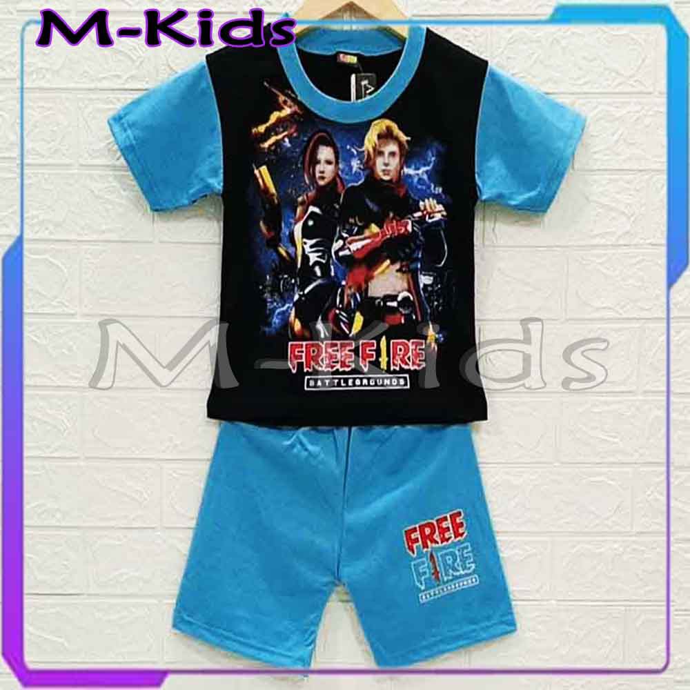 MKids88 - Baju Setelan Kaos Anak Free Fire
