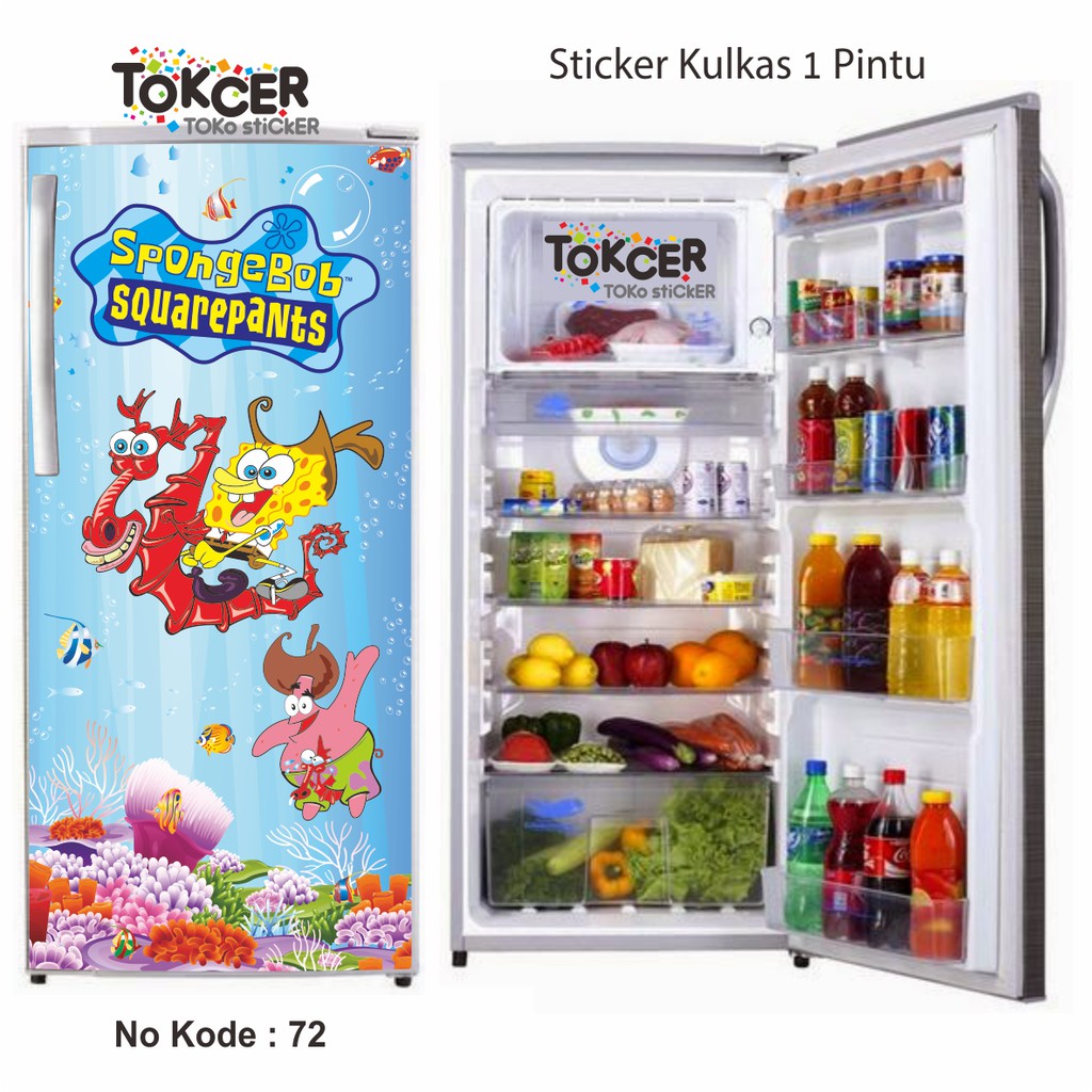 Sticker Kulkas 1 Pintu dan 2 Pintu SPONGEBOB
