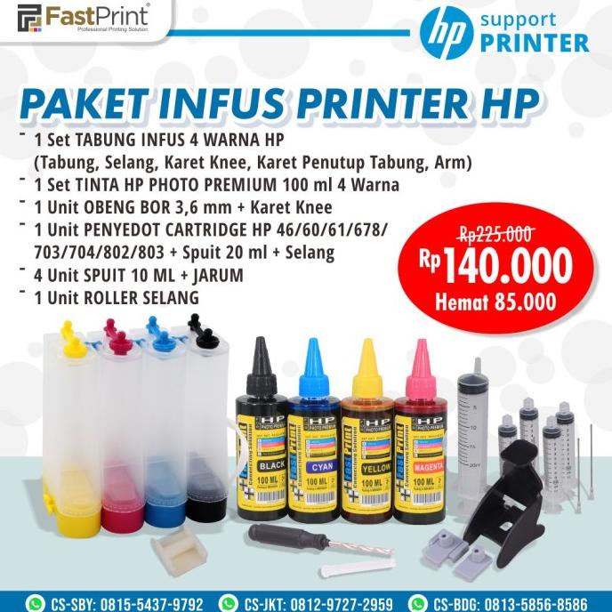 "'''] Fast Print Paket Lengkap Tabung Infus Printer HP Plus Tinta Refill