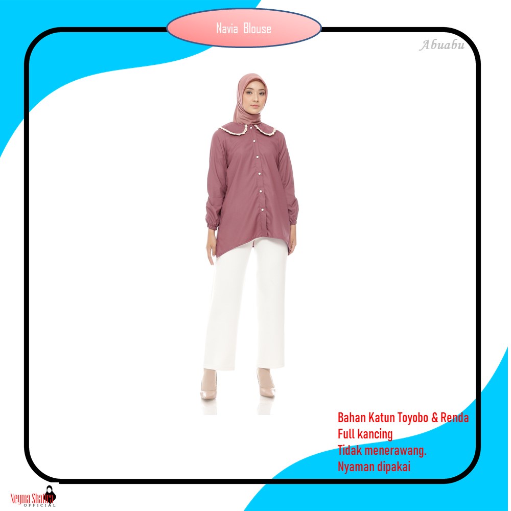 Baju Atasan Muslim Wanita Navia Blouse Toyobo Original Shafira