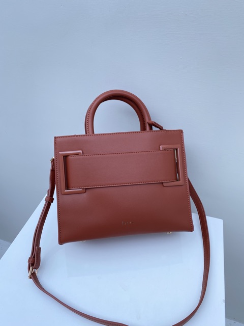 Structured Top Handle Bag in Two-Tone