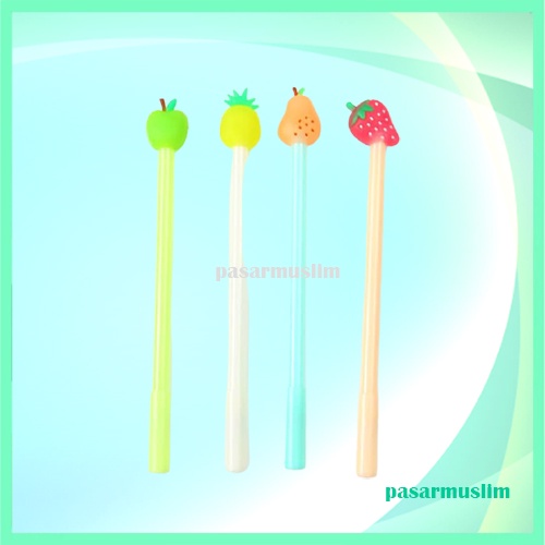 

Pulpen Karakter Buah Nanas Stroberi Apel jambu / Pulpen Gel 0,5 mm Motif BUAH / Ballpoint lucu