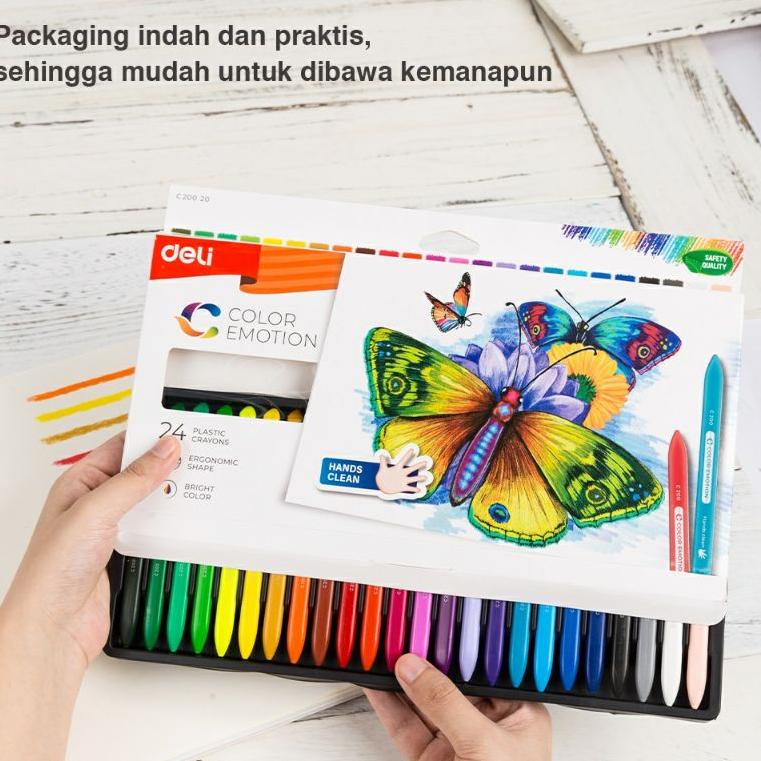 

[Y-UME »] Deli Crayon Plastic 12/24 Bentuk Segitiga Ergonomis Tidak Beracun-premium