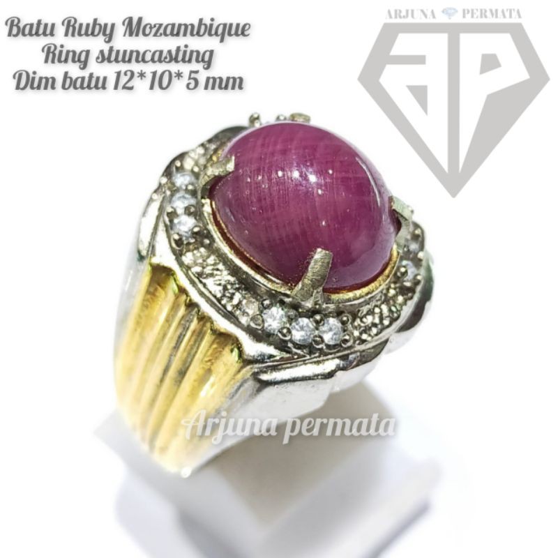 cincin batu permata Ruby Burma Mozambique