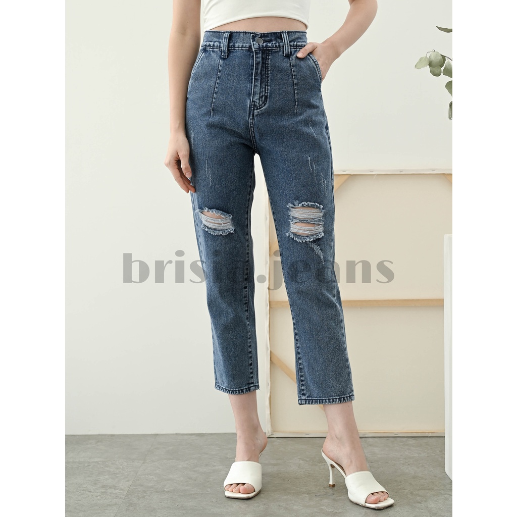 [SIZE 27-30] HEE-DO Ripped Boyfriend Jeans (Highwaist)