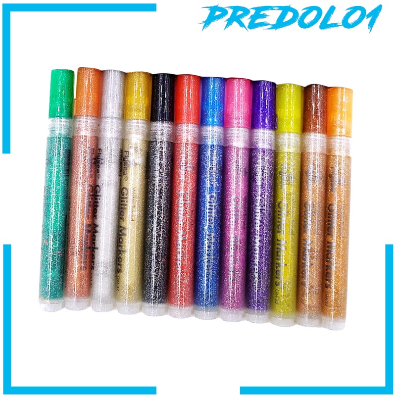 (Predolo1) 12pcs / Set Spidol Permanen Warna Metalik Glitter Untuk Kerajinan Tangan