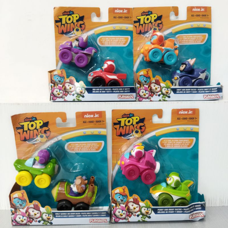 ori original top wing 2 pack racer racers nick jr. jr playskool rod n and &amp; betty swift baddy shirley squirrely chomps penny brody mainan anak cewek cowok laki perempuan hadiah kado ultah mobil mobilan kendaraan toy toys gift car cars bayi baby anak