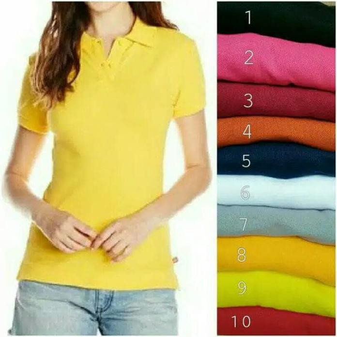 Polo Shirt Cewek Kuning/ Kaos Polo Wanita/ Kaos Seragam Best Quality