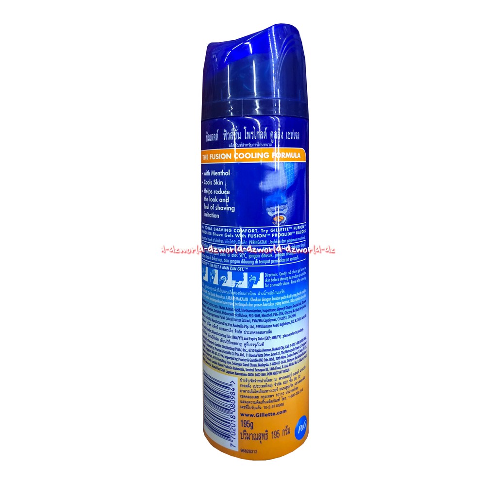 Gillette Fusion Proglide Cooling 2 In 1 Shave Gel Busa Cukur 195gr Gillette Fusion Proglide Gel