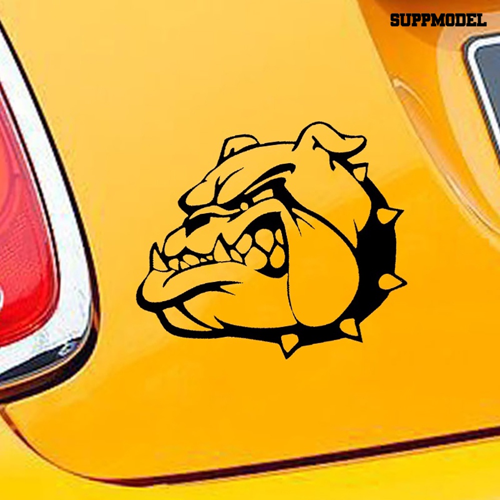 Stiker Reflektif Motif Kartun Kepala Anjing Bulldog Untuk Body / Jendela Mobil