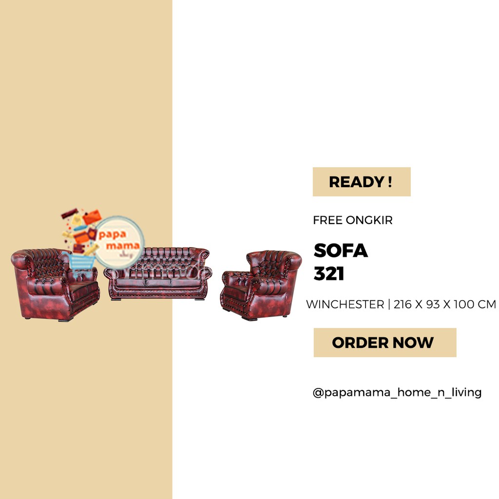 Sofa Tamu Modis - Sofa Murah Winchester - Sofa Tamu 321 Fullset - Sova Tamu Mewah - Medan
