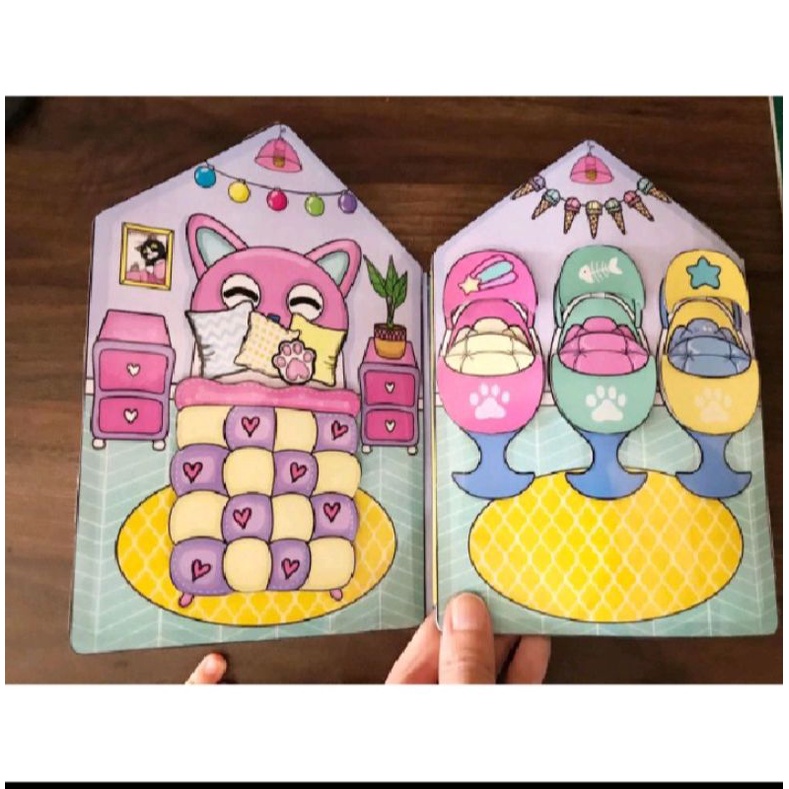 PAPER DOLL HOUSE CAT HOUSE QUIET BOOK