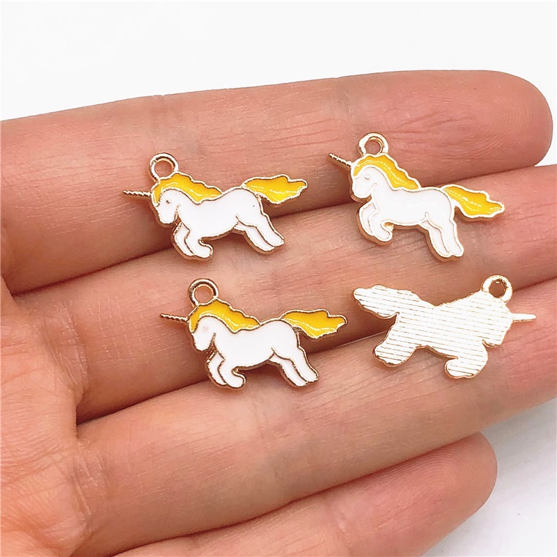 4pcs Liontin Bentuk Kuda Unicorn Bahan Alloy Charms