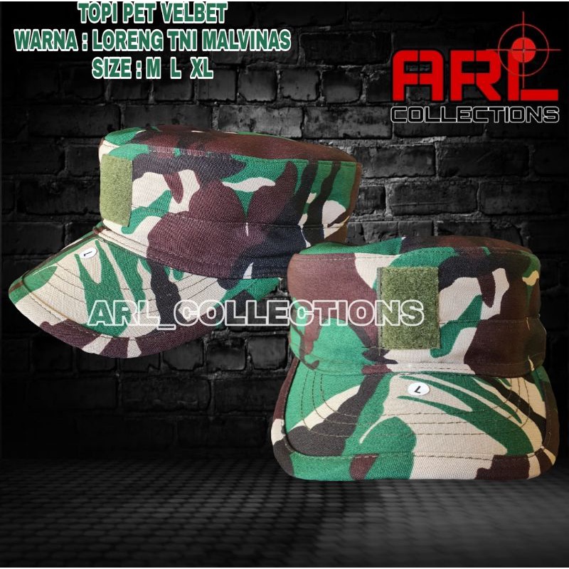 TOPI PET PDL TNI BAHAN VELBET/TOPI PET VELBET WATERPROOF