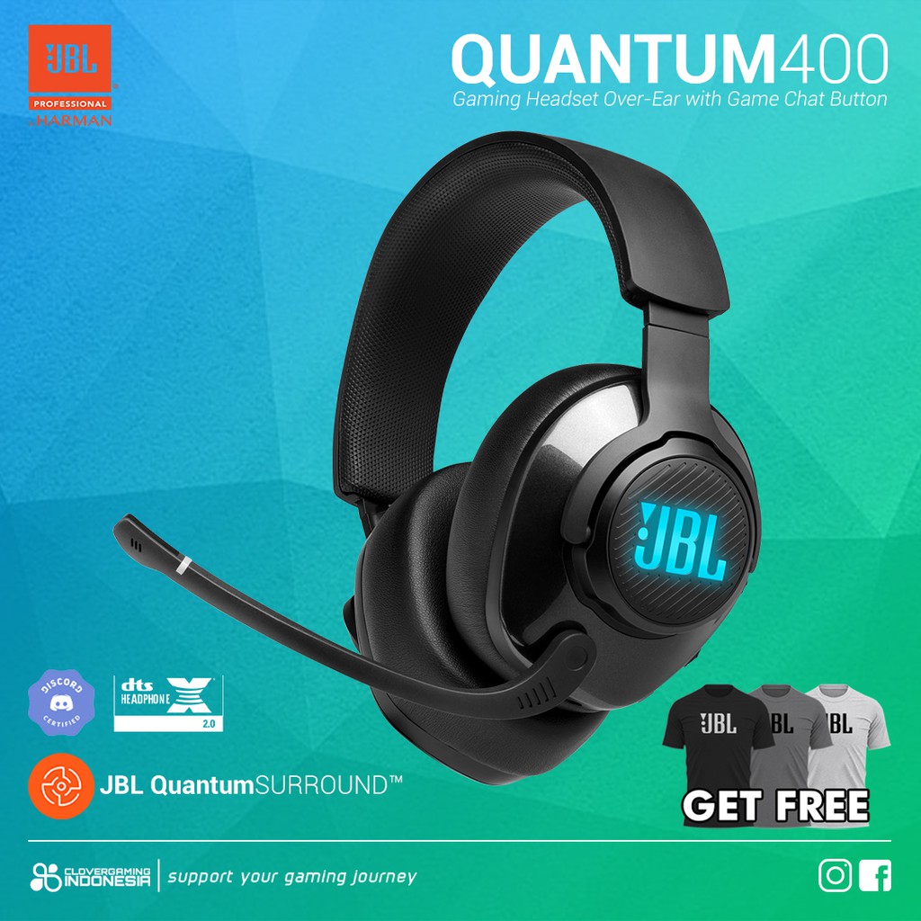 JBL Quantum 400 with DTS Surround - Gaming Headset