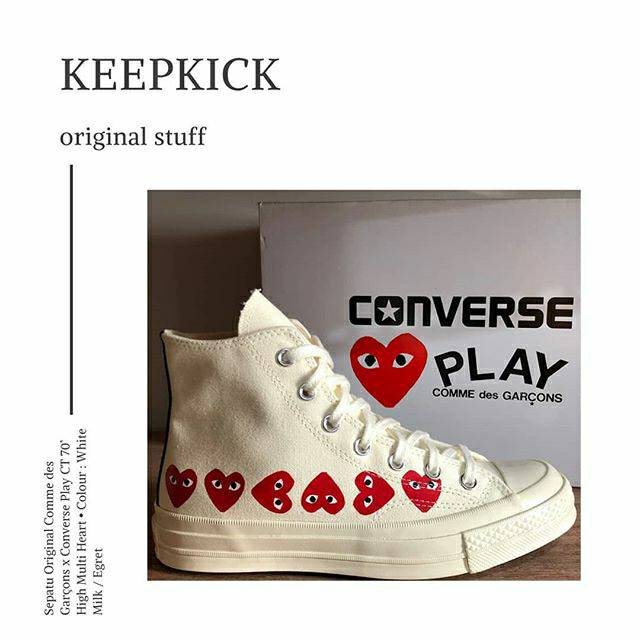cdg converse multi heart white