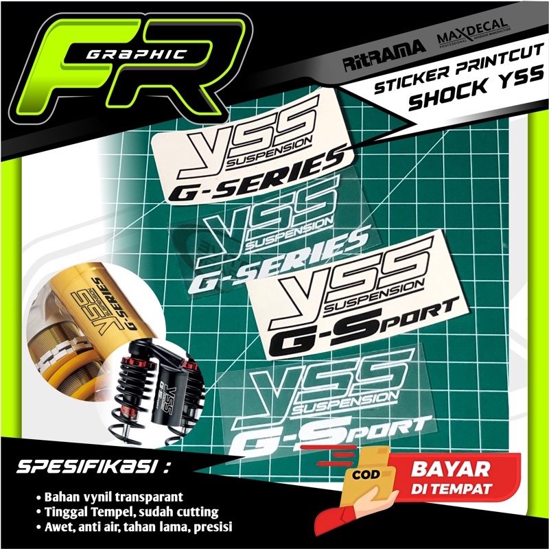 sticker printcut yss g-series dan g-sport / sticker skok yss g-series g-sport