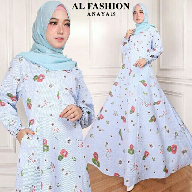 Gamis Anaya Salur Biru