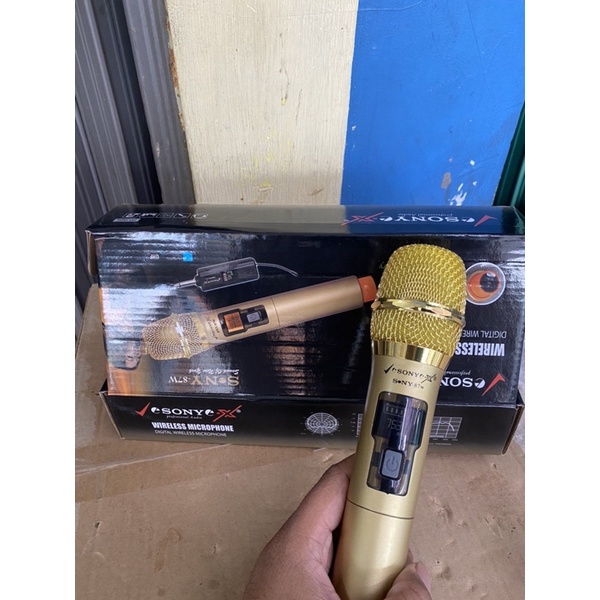 MIC SONY SN 87W MICKROPON WIRELES WARNA GOLD FREE RECEVER MANTAP