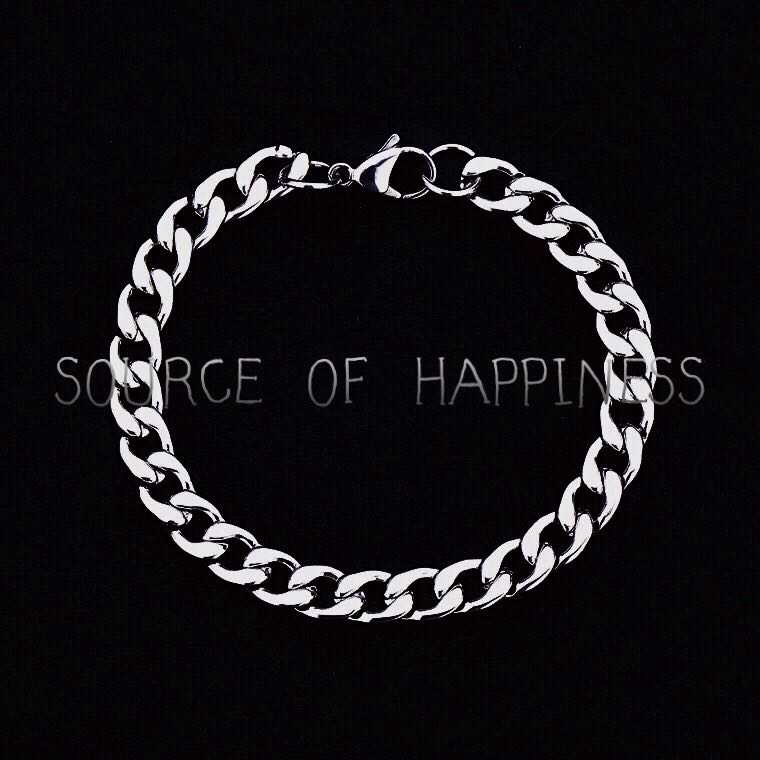 Gelang Titanium Rantai Gaya Punk Anti Karat Gelang Titanium Rantai Gaya Hip hop