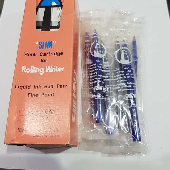 

ISI BALLPOINT PENTEL 0 8MM WARNA BIRU REFILL ISI PULPEN PENTEL PEN BIRU