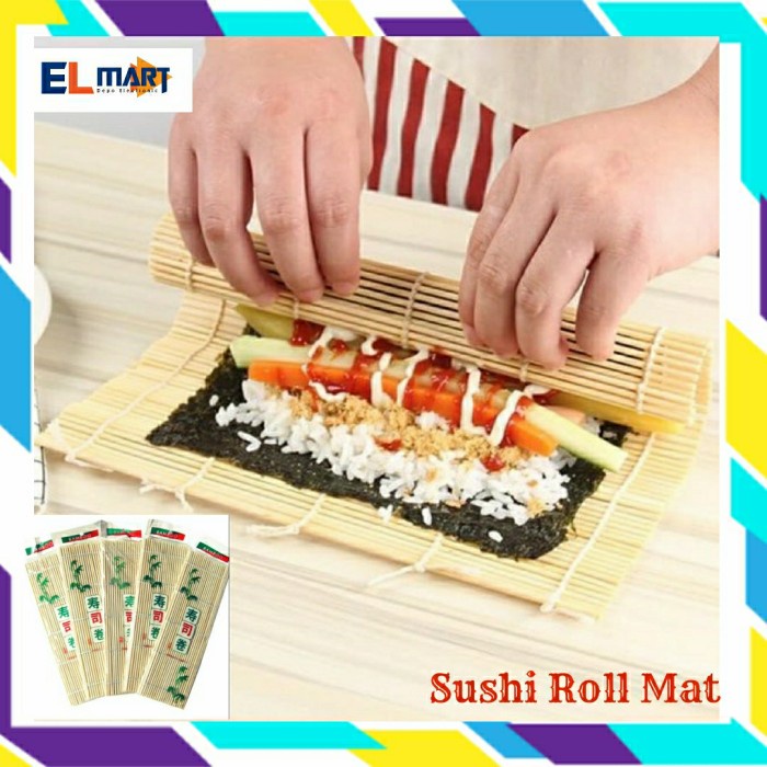 Tikar Gulung Sushi Roll Bamboo Sushi Maker Rolling Mat Alat Penggulung