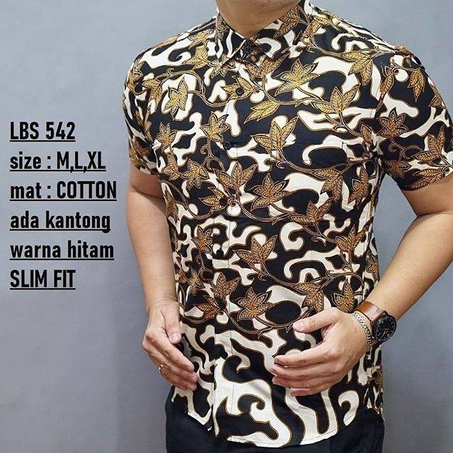 BAJU BATIK PRIA SLIM FIT MODERN DAN KEMEJA SLIMFIT MEWAH LENGAN PENDEK MIX CLOTHING LBS 542