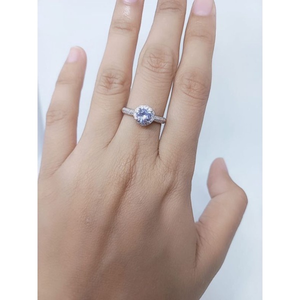 Cincin solitaire mp square mt samping / perhiasan perak 925 berlapis emas import