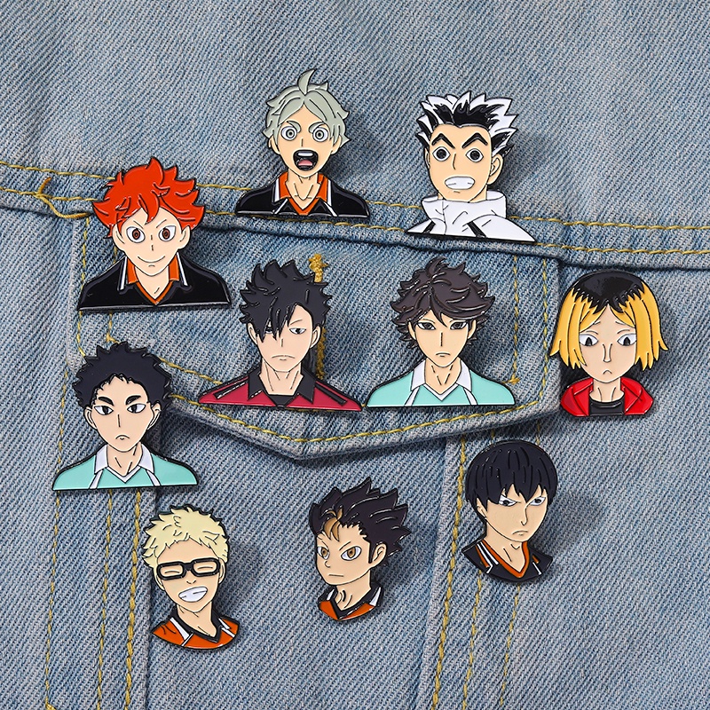 Bros Pin Desain Anime Junior Volleyball Player Untuk Aksesoris Pakaian