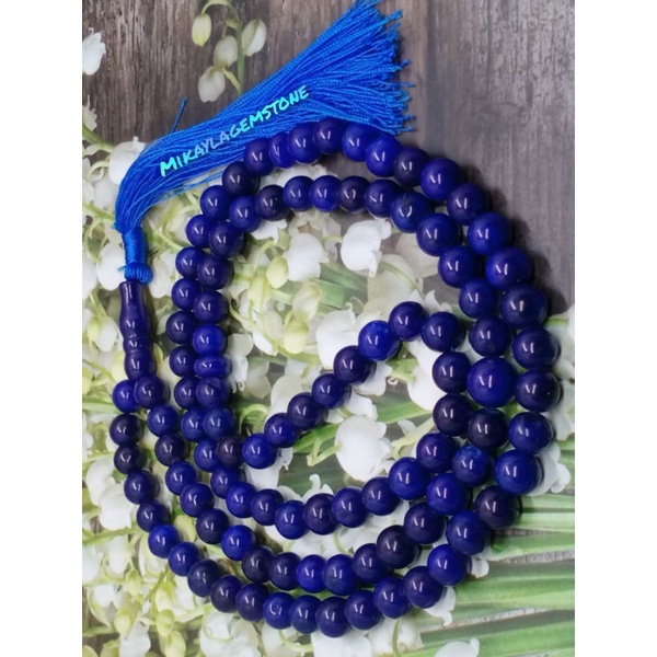 TASBIH GIOK BIRU 99 BUTIR 8 MM 100% NATURAL