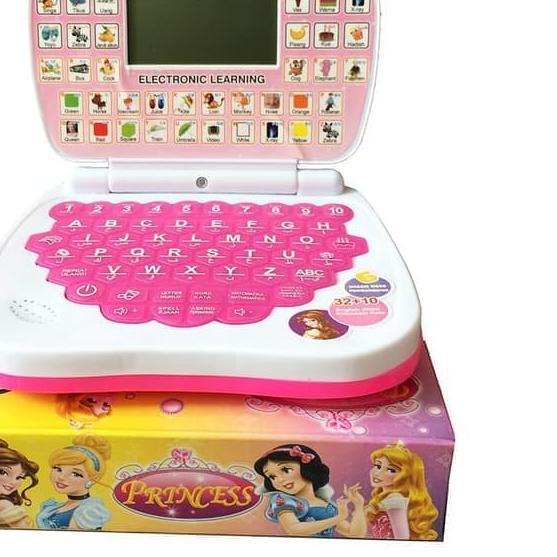mainan edukasi anak laptop 4 bahasa + layar (inggris indonesia mandarin arab)