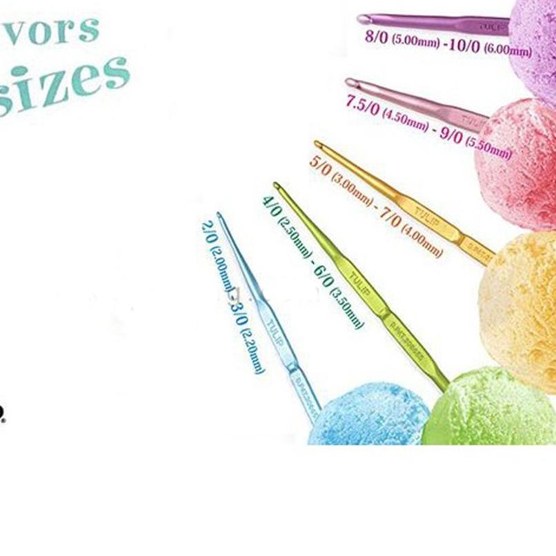 ☟ Hakpen (Alat/Jarum Rajut) Tulip Sorbet / Double Pointed Crochet Hooks Alumunium ✻
