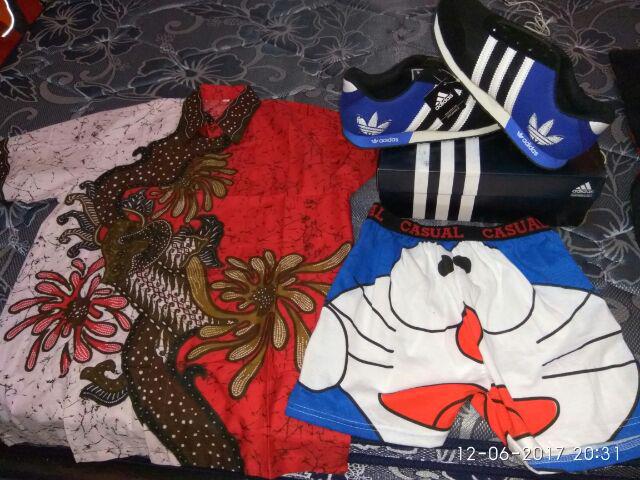 Kemeja Batik Kombinasi Sekar Jagad Merah
