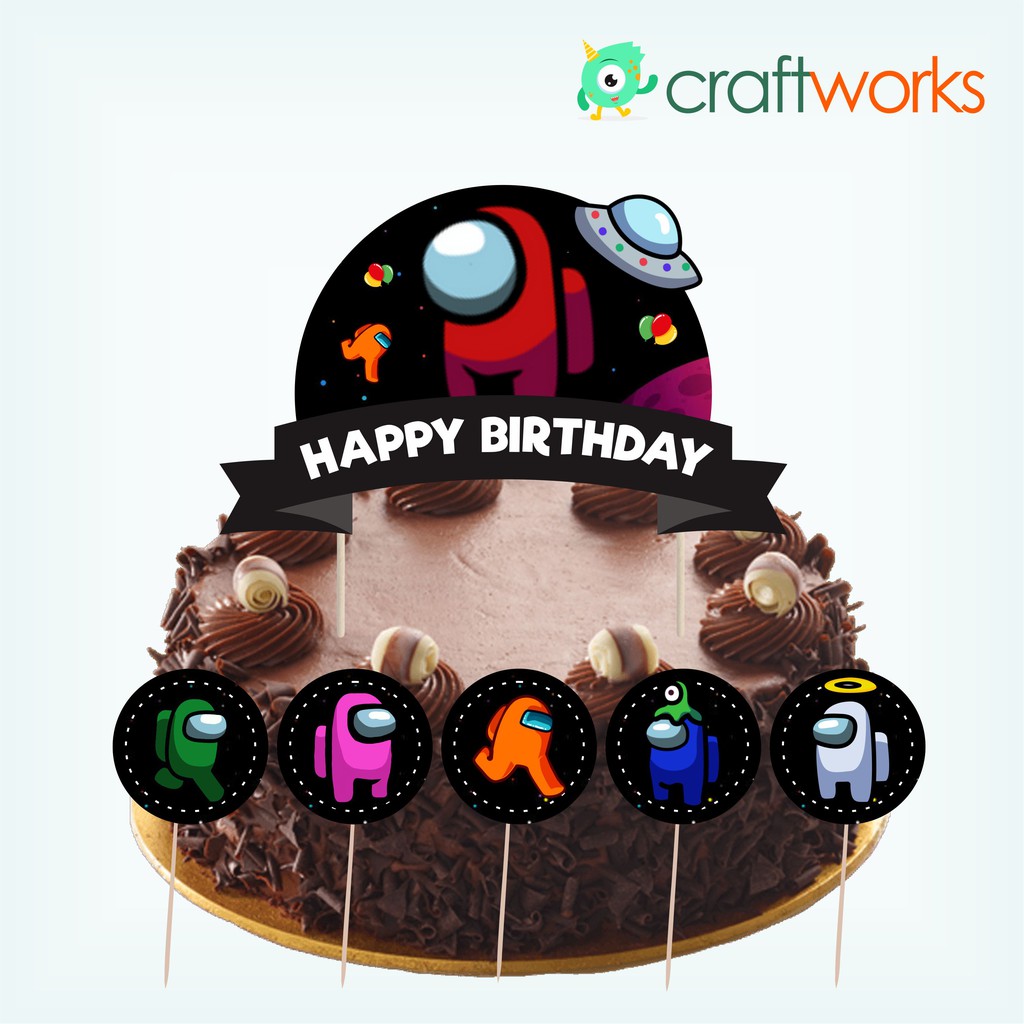 CAKE TOPPER SET - AMONG US