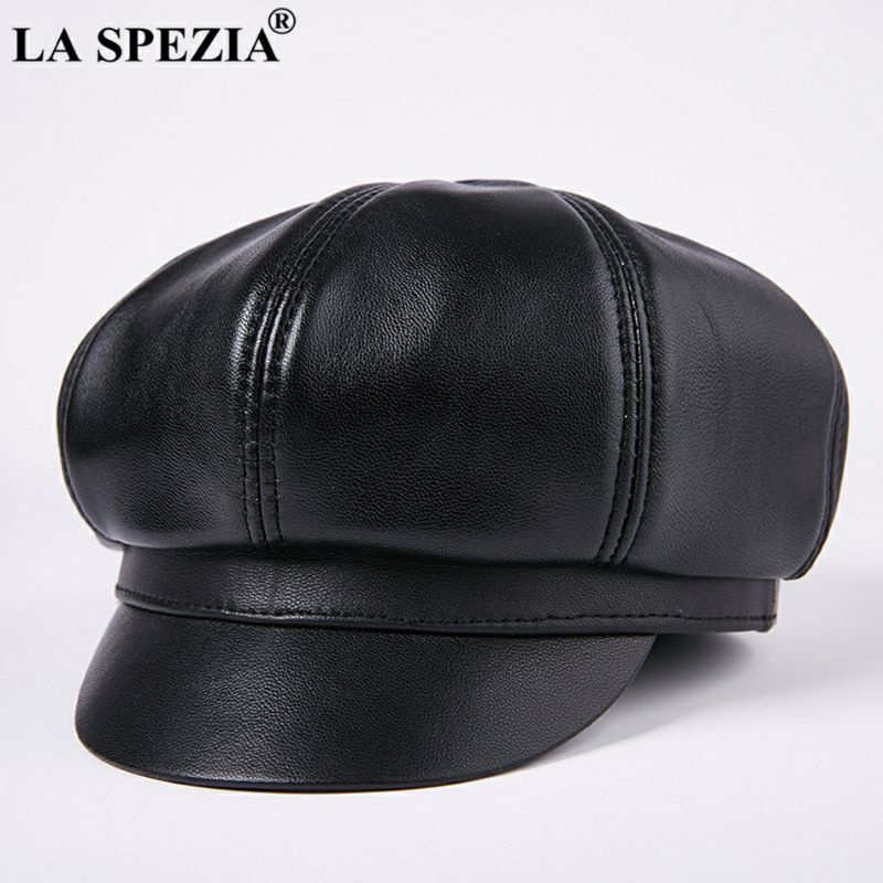 Topi Pria Kulit Asli Model Komando Snapback Pet Oktagonal Nahkoda