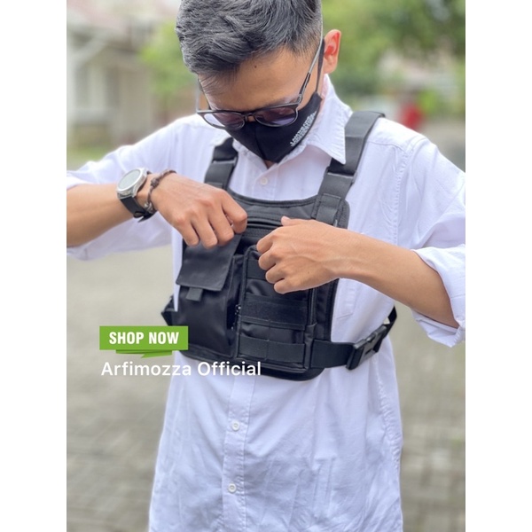 TAS DADA PRIA TERBARU CHEST RIG BAG ORIGINAL NEISDA BLACK V4