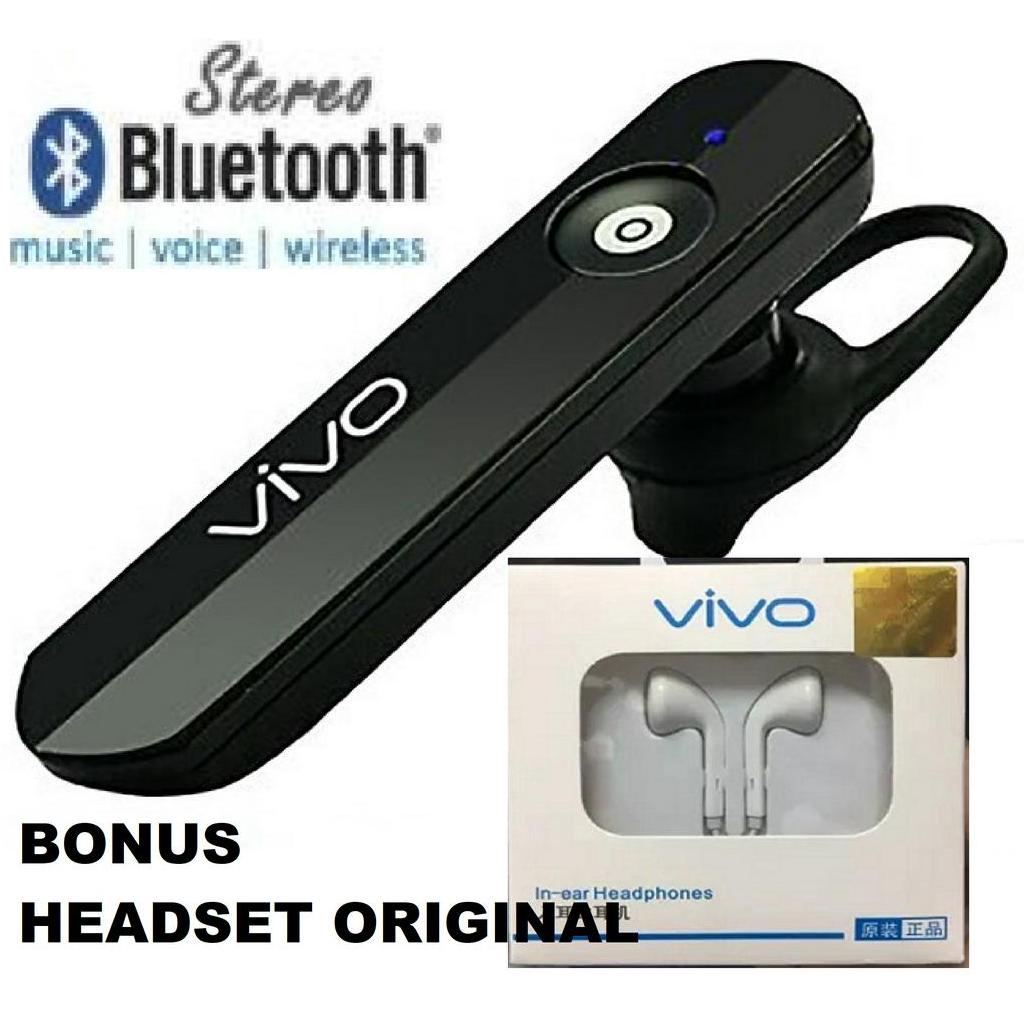 VIVO Handsfree Bluetooth BONUS HEADSET ORIGINAL VIVO Earphone Wireless Bluetooth Universal headset