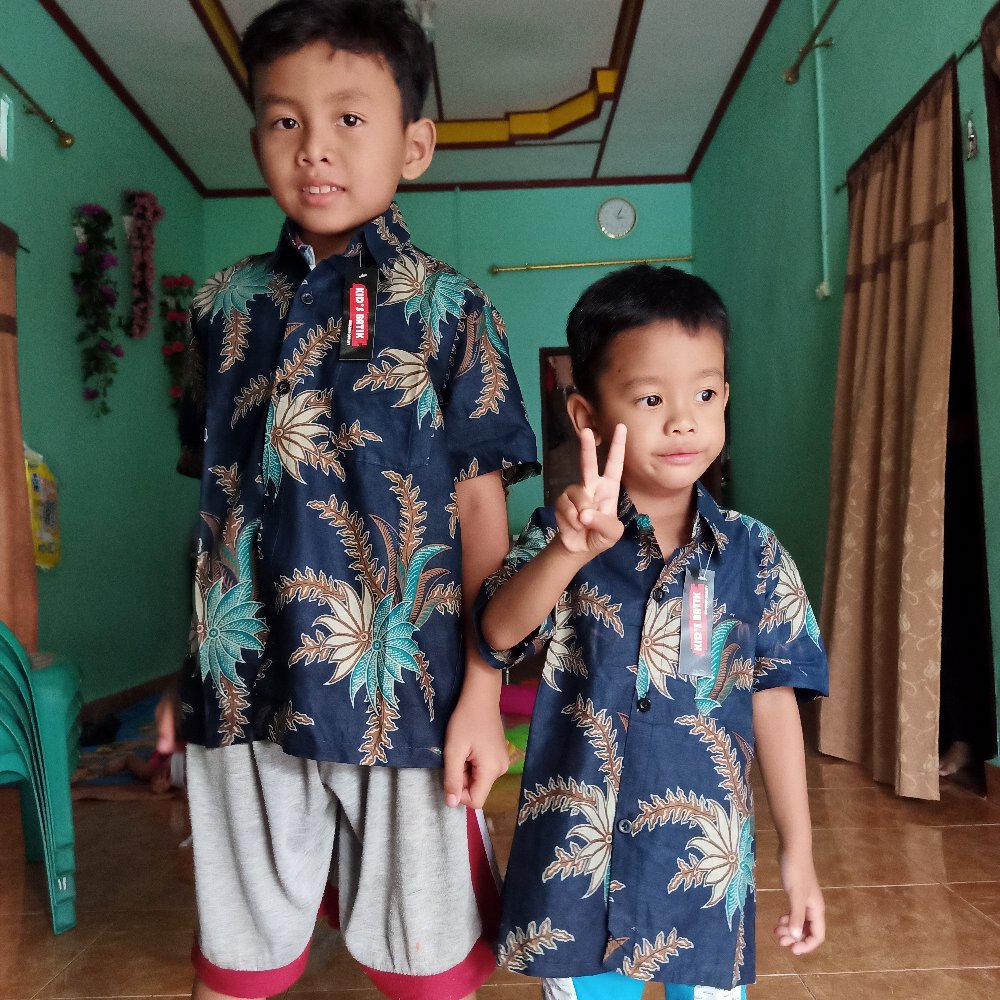 Kemeja Batik Anak / Hem Anak Pendek Laki Laki Motif Ulir 1-13 Tahun