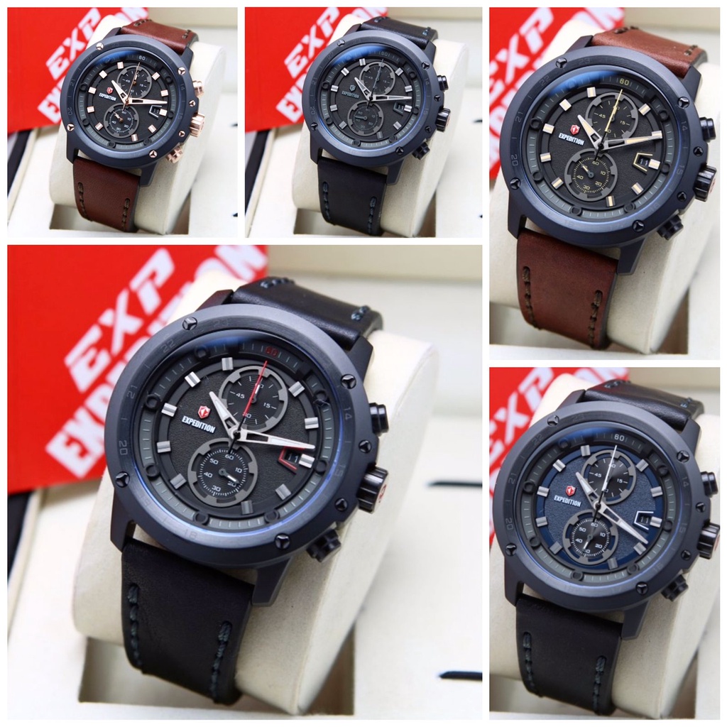 Jam Tangan Pria Expedition Original E6820M Tali Kulit