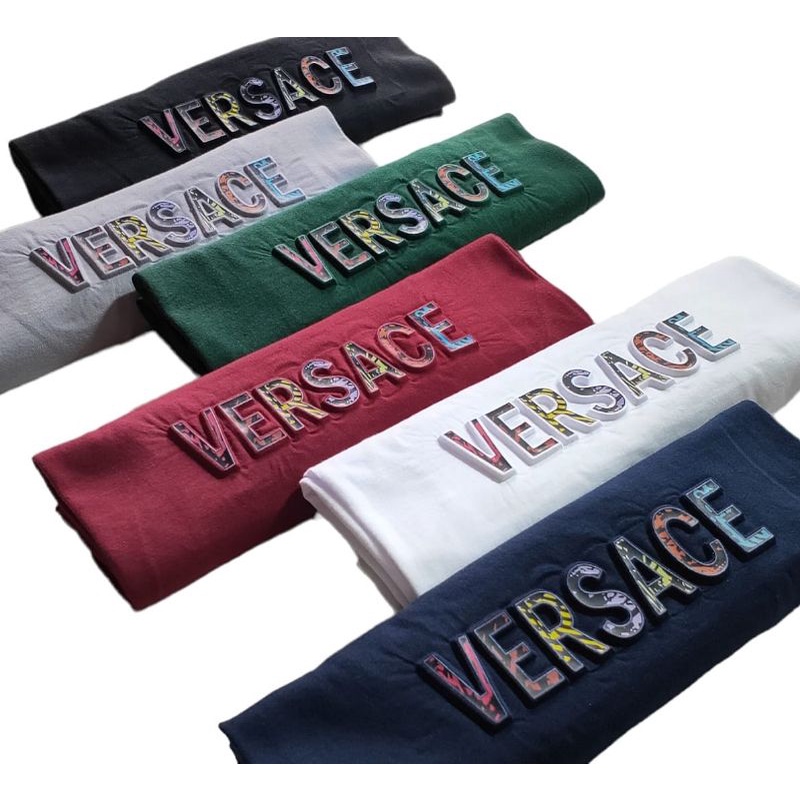 Baju Kaos Pria Embos Polyprint Versace Cotton Soft