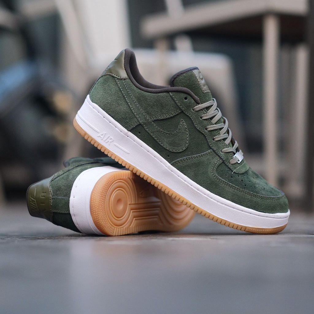 NIKE AIR FORCE 1 LOW SUEDE OLIVE GREEN ORIGINAL